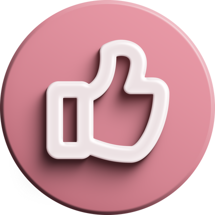 Pink round 3D like icon